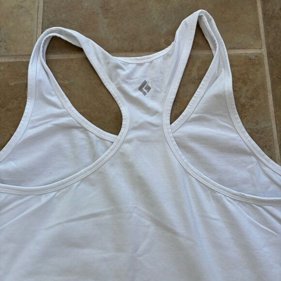 Black Diamond Tank Top Womens Size Large White Outdoors Activewear Racer Back - Picture 6 of 6